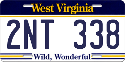 WV license plate 2NT338