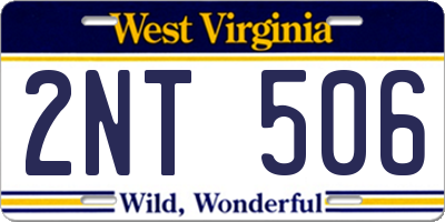 WV license plate 2NT506