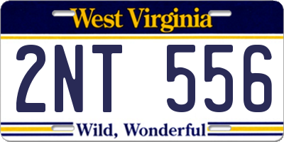 WV license plate 2NT556