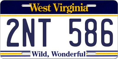 WV license plate 2NT586