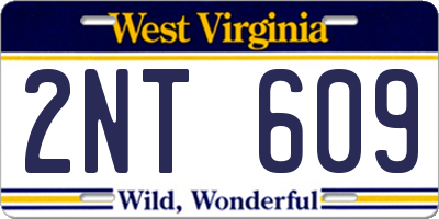 WV license plate 2NT609