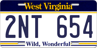 WV license plate 2NT654