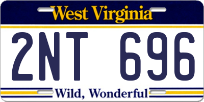 WV license plate 2NT696
