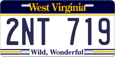 WV license plate 2NT719