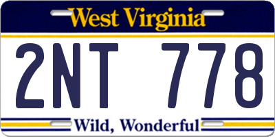 WV license plate 2NT778