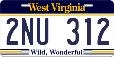 WV license plate 2NU312