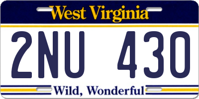 WV license plate 2NU430