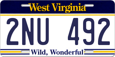 WV license plate 2NU492