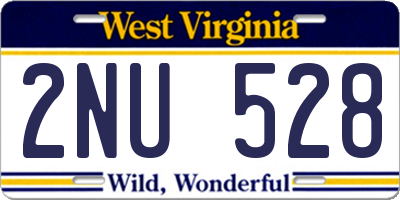 WV license plate 2NU528