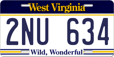 WV license plate 2NU634