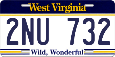 WV license plate 2NU732