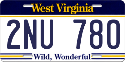 WV license plate 2NU780