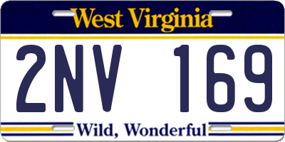 WV license plate 2NV169