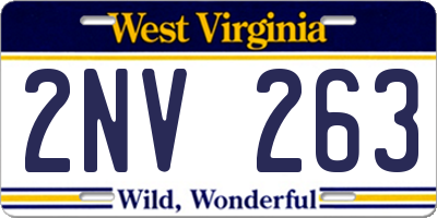 WV license plate 2NV263