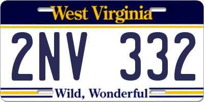WV license plate 2NV332