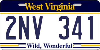 WV license plate 2NV341
