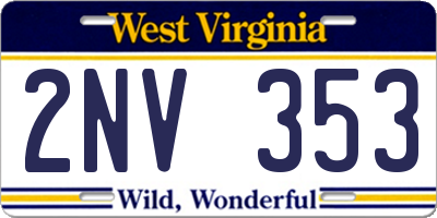 WV license plate 2NV353