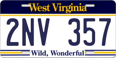 WV license plate 2NV357