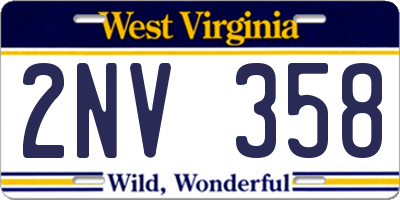 WV license plate 2NV358