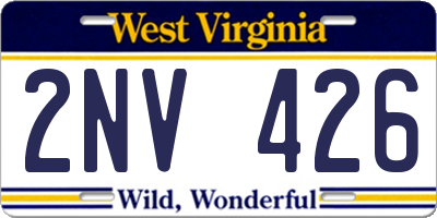 WV license plate 2NV426