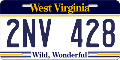 WV license plate 2NV428