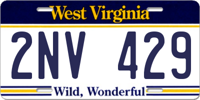 WV license plate 2NV429