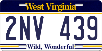 WV license plate 2NV439