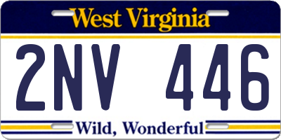 WV license plate 2NV446