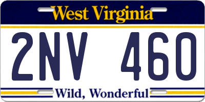 WV license plate 2NV460
