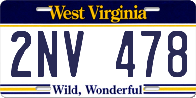 WV license plate 2NV478