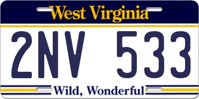 WV license plate 2NV533