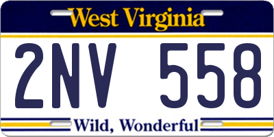 WV license plate 2NV558