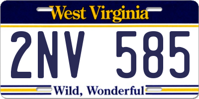 WV license plate 2NV585
