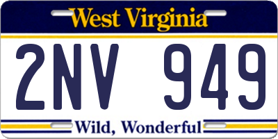 WV license plate 2NV949