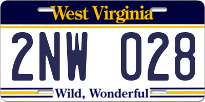 WV license plate 2NW028