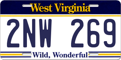 WV license plate 2NW269