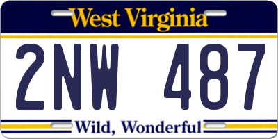 WV license plate 2NW487