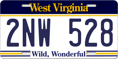 WV license plate 2NW528
