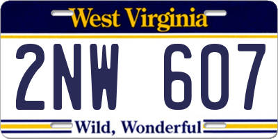 WV license plate 2NW607