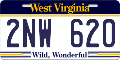 WV license plate 2NW620