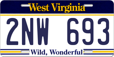 WV license plate 2NW693