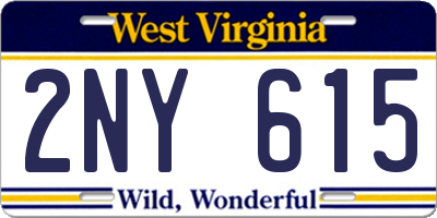 WV license plate 2NY615