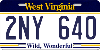 WV license plate 2NY640
