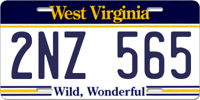 WV license plate 2NZ565