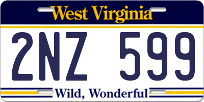 WV license plate 2NZ599