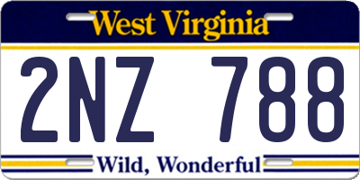 WV license plate 2NZ788