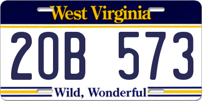 WV license plate 2OB573