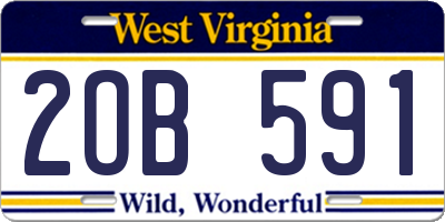 WV license plate 2OB591