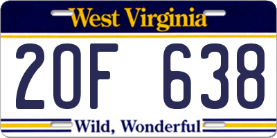 WV license plate 2OF638