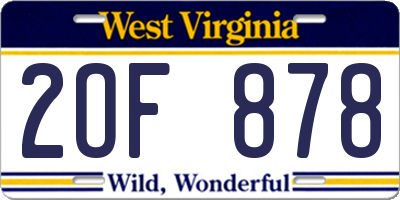 WV license plate 2OF878